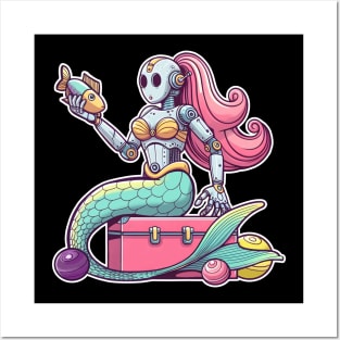 Robot Mermaid Posters and Art